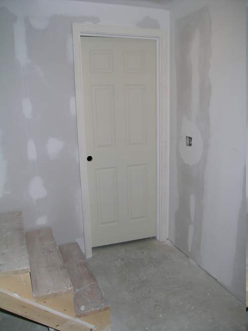 Bedroom door installed