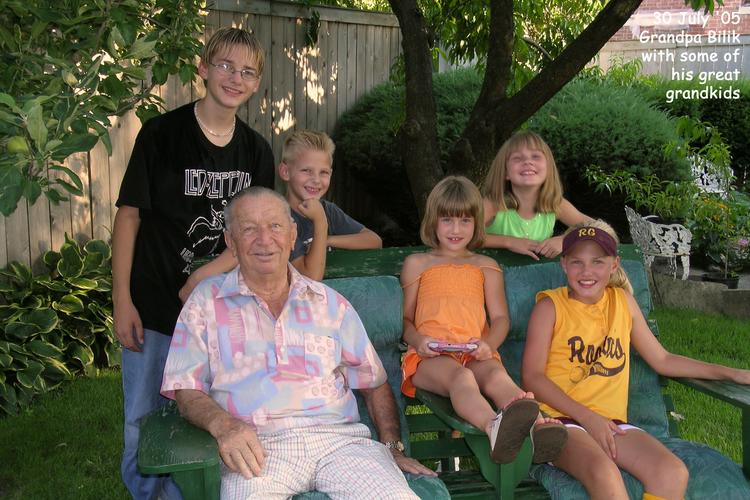 Great Grandpa Bilik with some of his grandkids