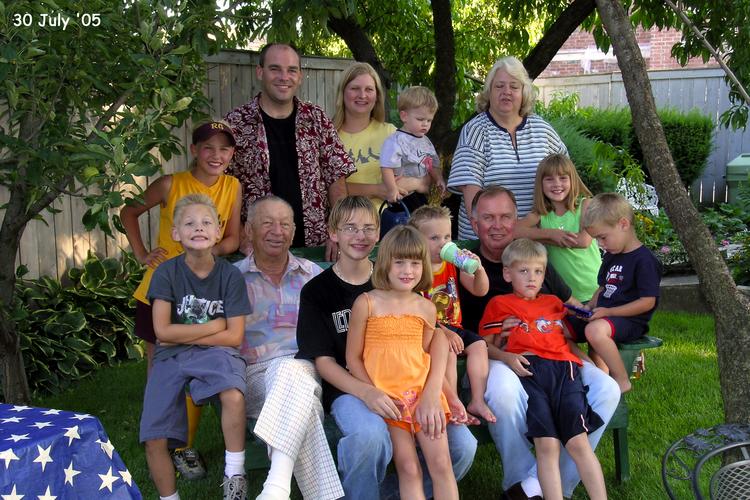 Great Grandpa Bilik with even more of his grandkids