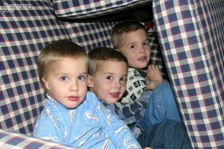 Timothy, Daniel, and Michael in the fort