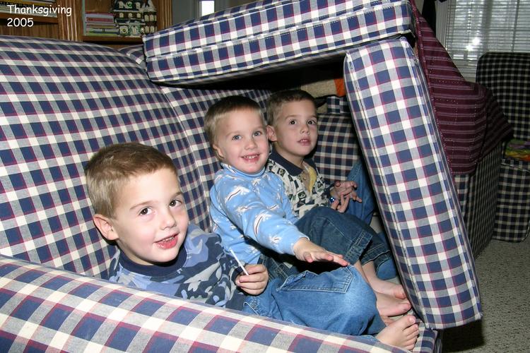 Daniel, Timothy, and Michael in the fort