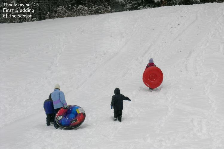 The kids get in their first sledding of the season