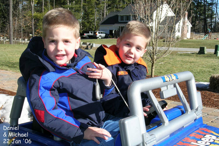 Daniel and Michael in their jeep