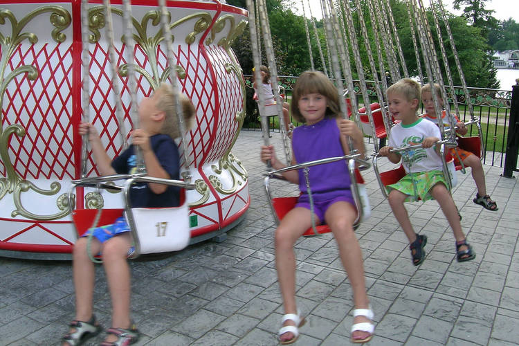 Kids on Alpine Swing