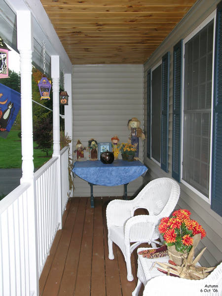 The front porch in autumn