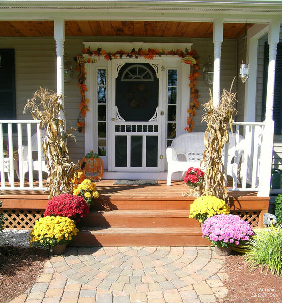 Front porch in autumn