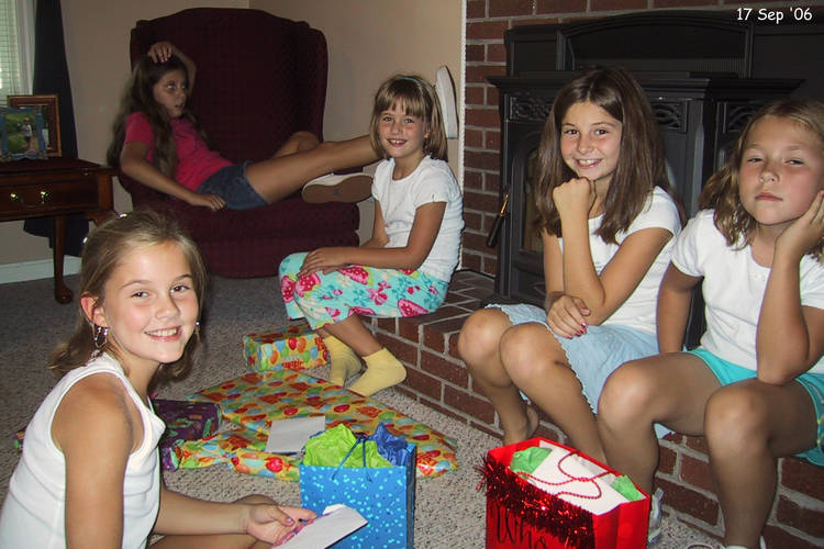 The opening of Claire's presents