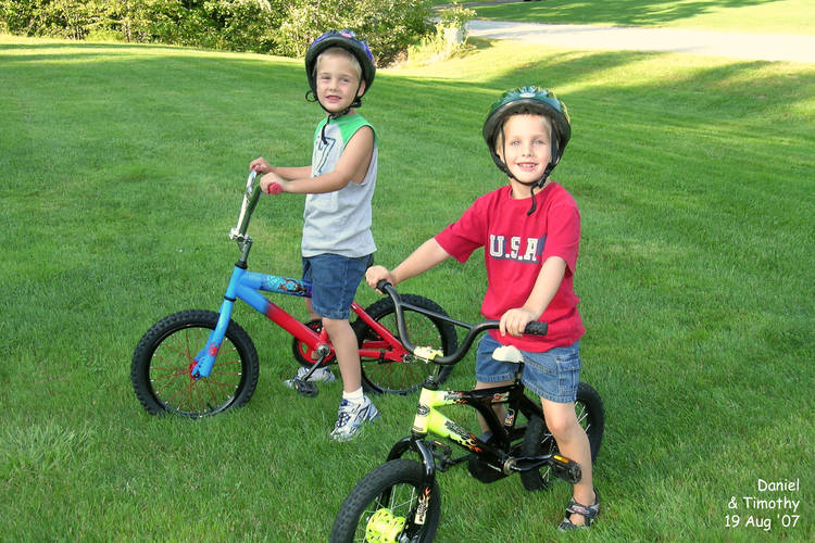 Daniel and Timothy, biking boys