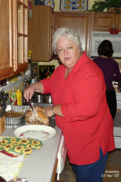Grandma in Thanksgiving prep