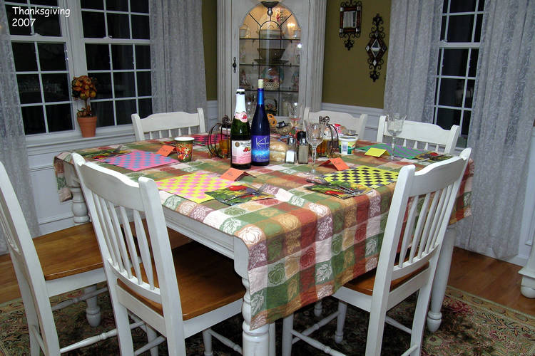 Thanksgiving dinner table