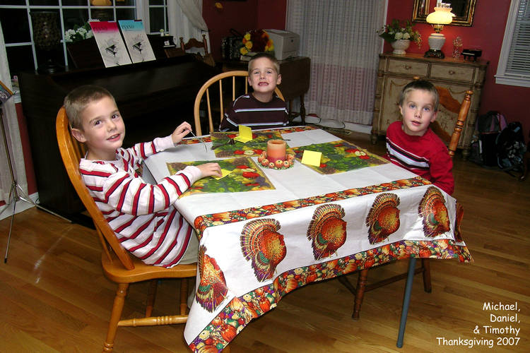 Thanksgiving dinner table for the boys