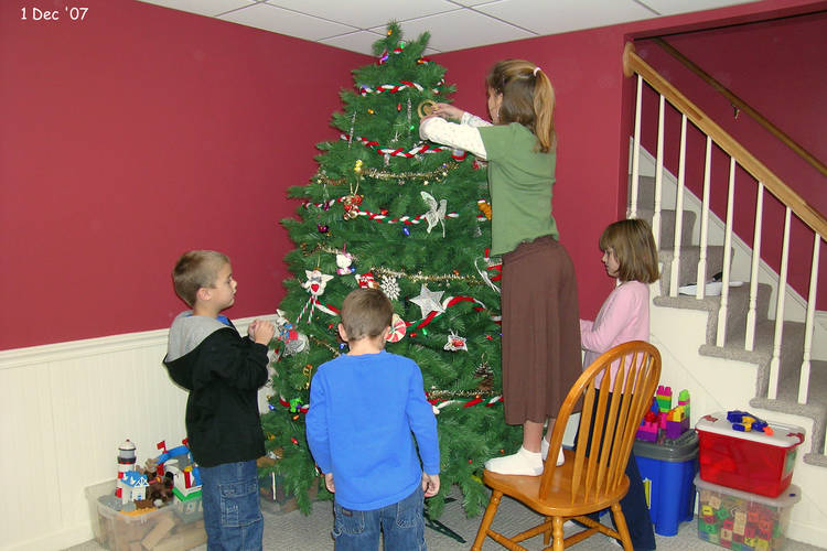 Preparing the Christmas tree