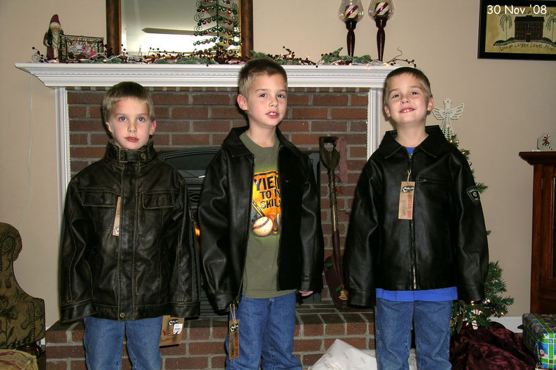 The boys each got nice leather coats
