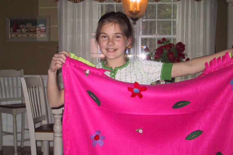 Claire made Abby a blanket