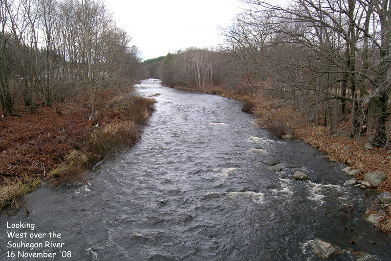 The view of the Souhegan River from the old bridge