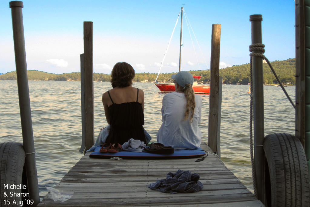 Michelle and Sharon enjoying Lake Winnipesaukee