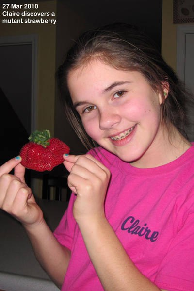 Claire found this strange strawberry