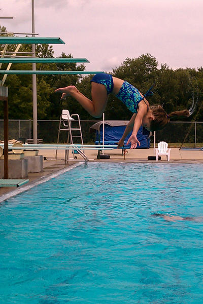 Claire gets more daring with a flip