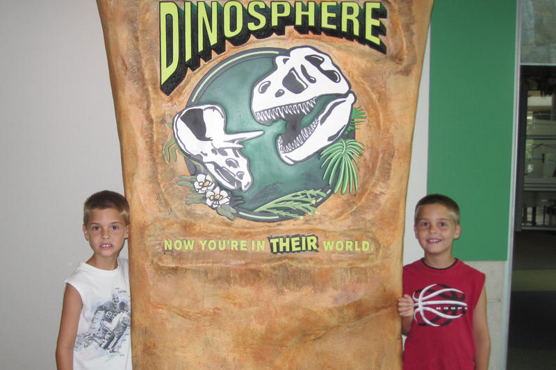 Michael and Daniel at the Indianapolis Childrens Museum Dinosaur Exhibit