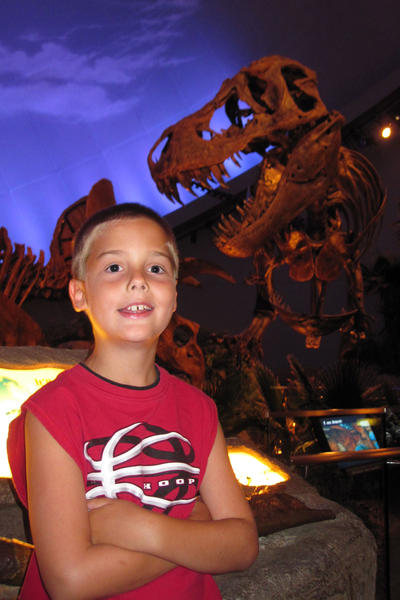 Daniel at the Indianapolis Childrens Museum Dinosaur Exhibit
