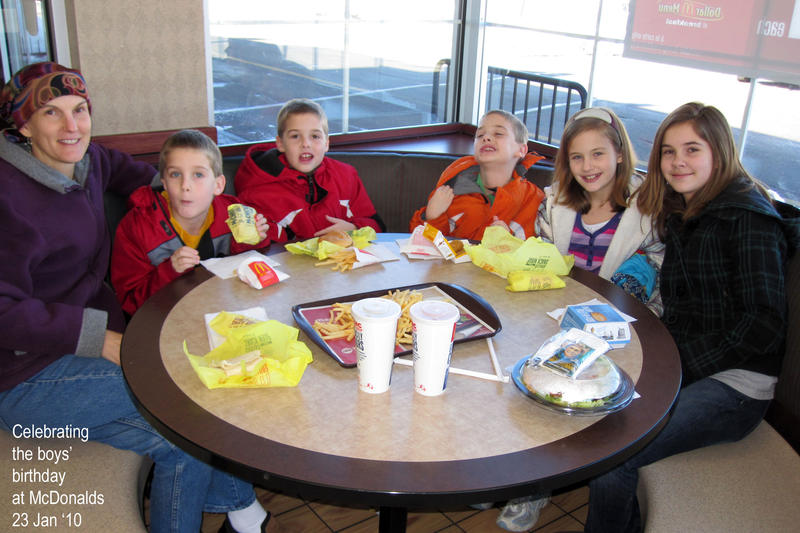 Family enjoying lunch at McDonalds