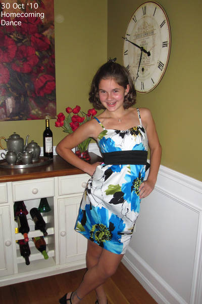 Claire just before heading out to the homecoming dance