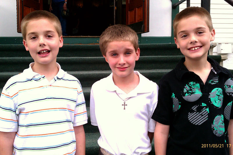 Daniel, Timothy, and Michael after Timothy's 1st Communion