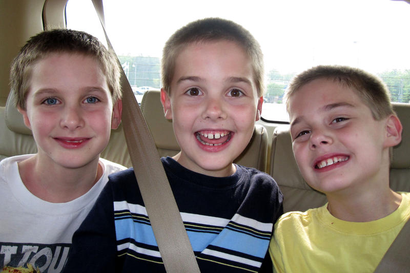 Timothy, Daniel, and Michael on their way to Rockingham Park Mall