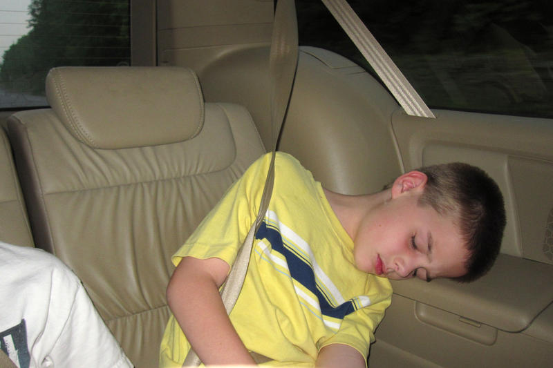 Michael sleeping on the drive home