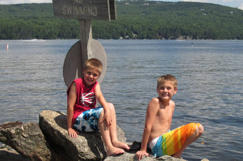 Daniel and Michael at Lake Sunapee