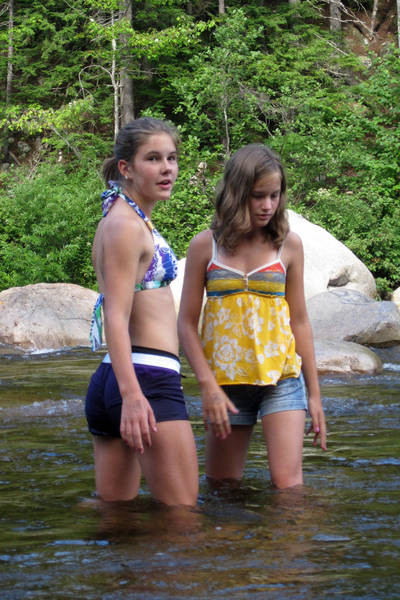 Claire and Abby at the Lower Falls