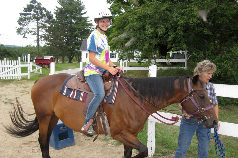 Claire tries horseback riding