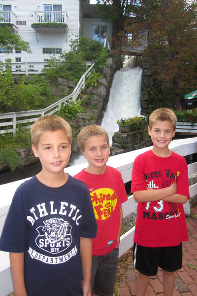 Daniel, Timothy, and Michael at Mill Falls in Meredith