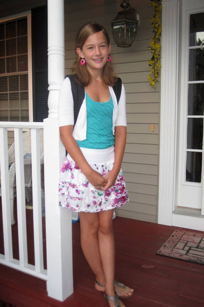Abby on her first day of school