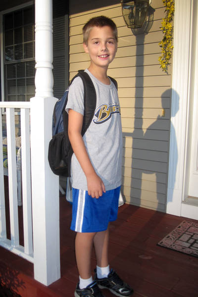 Daniel on his first day of school
