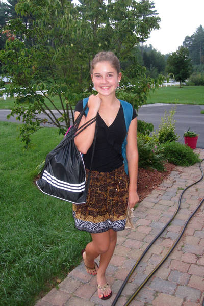 Claire styling on her first day of school