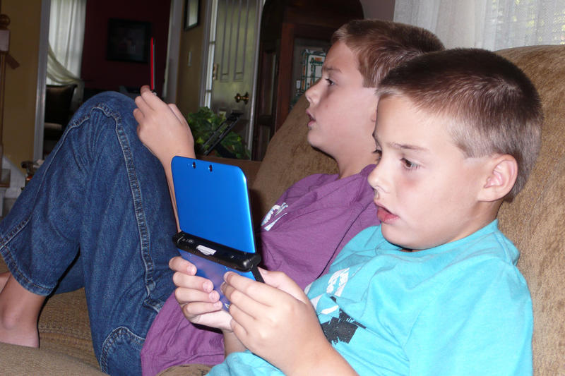 Michael and Daniel with their 3DS-XLs