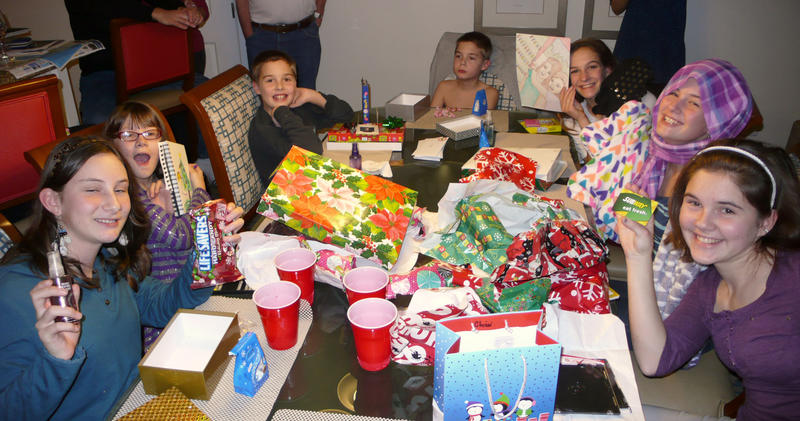 Kids with their presents
